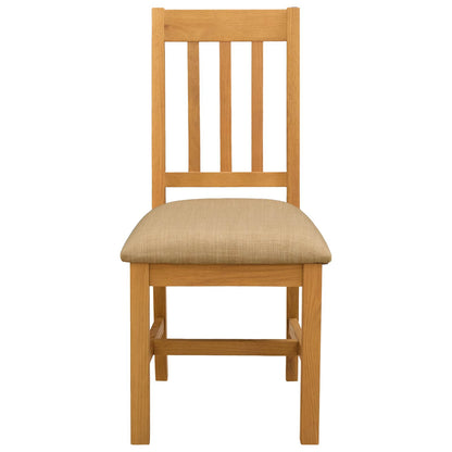 vidaXL Dining Chair VENLO 2 pcs Solid Oak Wood Beige 45 x 53 x 92 cm