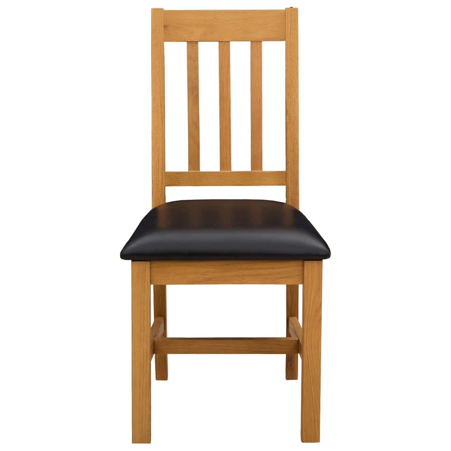 vidaXL Dining Chair VENLO 2 pcs Solid Oak Wood Black 45 x 53 x 92 cm