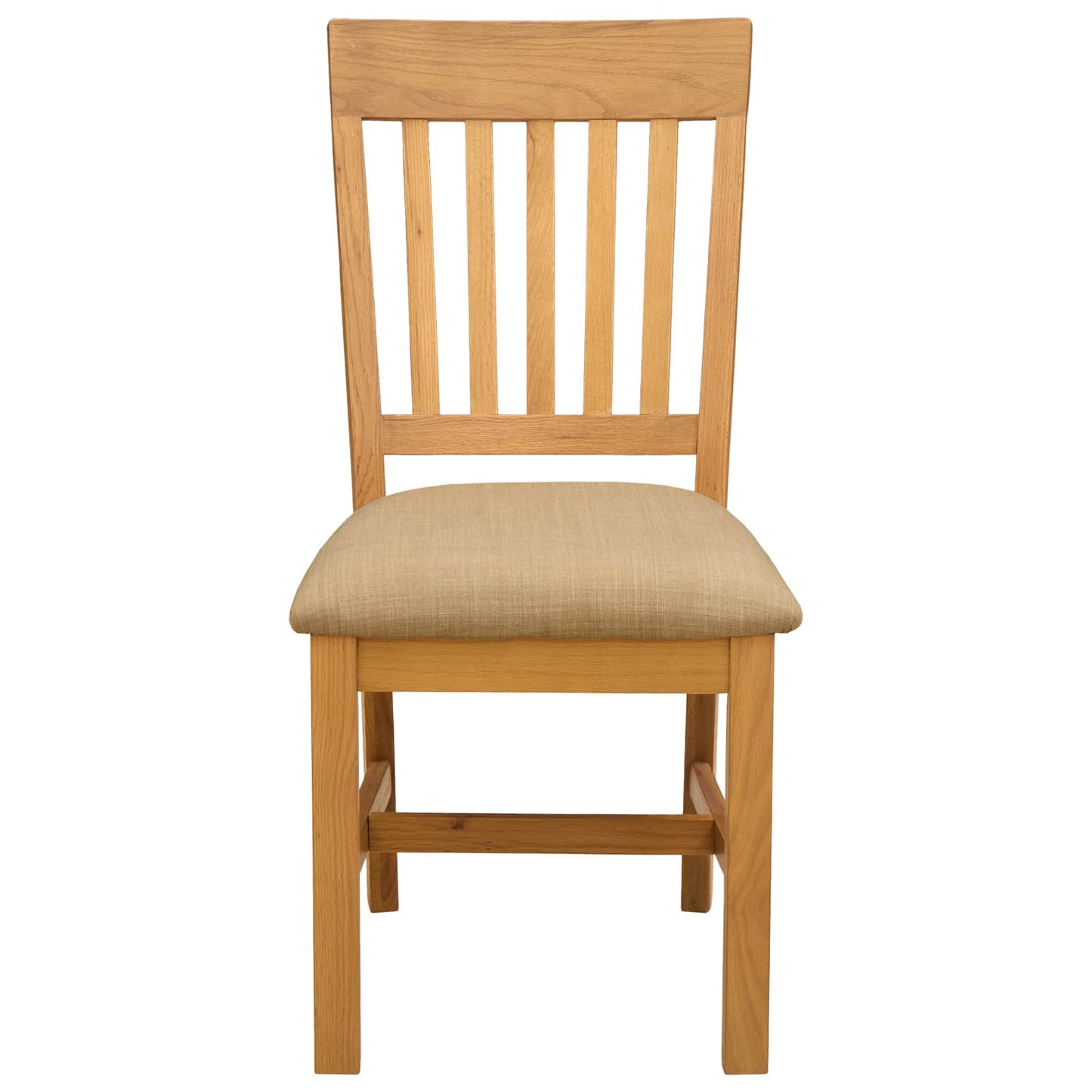 vidaXL Dining Chair 2 pcs Solid Oak Wood Beige 45 x 59 x 92 cm