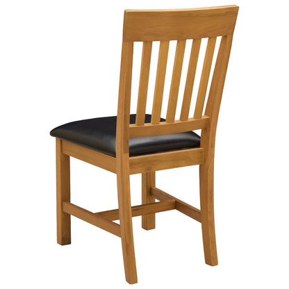 vidaXL Dining Chair 2 pcs Solid Oak Wood Black 45 x 59 x 92 cm