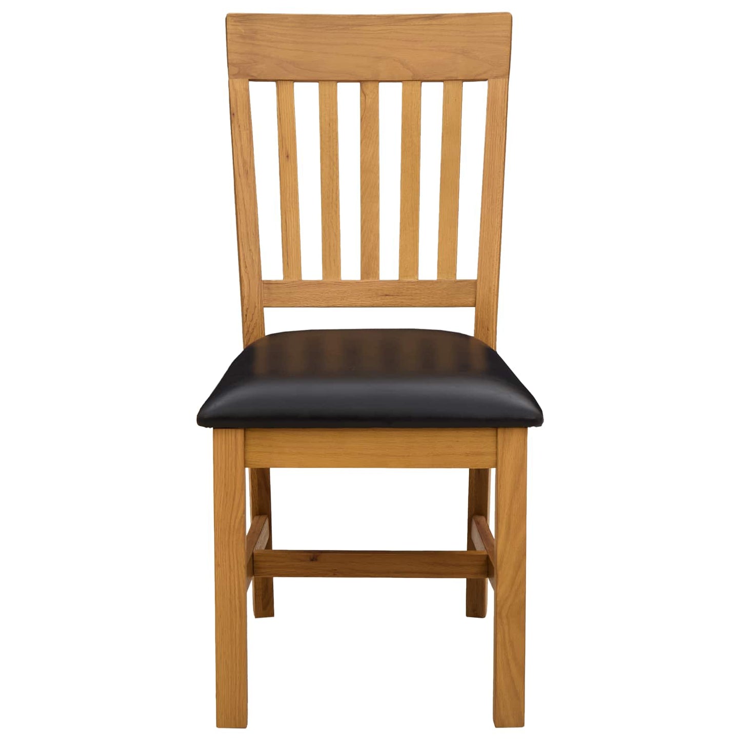 vidaXL Dining Chair 2 pcs Solid Oak Wood Black 45 x 59 x 92 cm