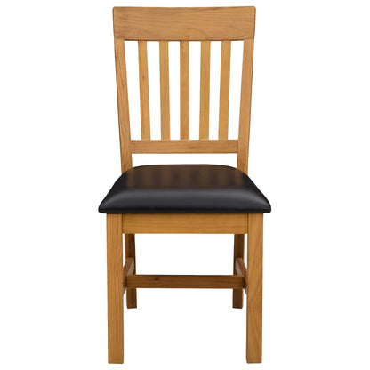 vidaXL Dining Chair 2 pcs Solid Oak Wood Black 45 x 59 x 92 cm
