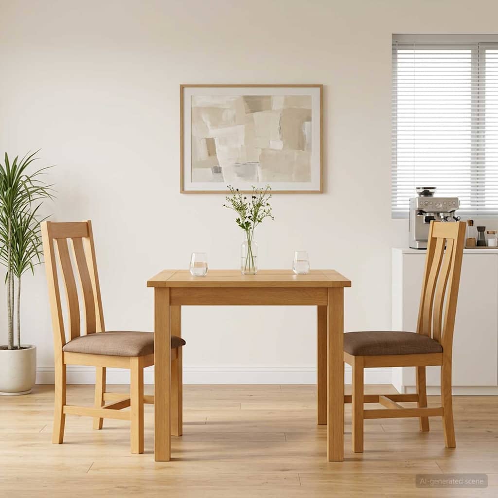 vidaXL Dining Chair 2 pcs Solid Oak Wood Grey 45 x 54 x 100 cm