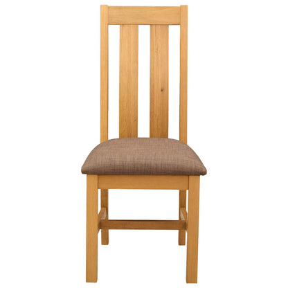 vidaXL Dining Chair 2 pcs Solid Oak Wood Grey 45 x 54 x 100 cm