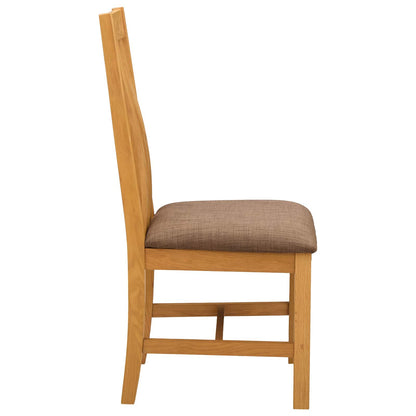 vidaXL Dining Chair 2 pcs Solid Oak Wood Grey 45 x 54 x 100 cm