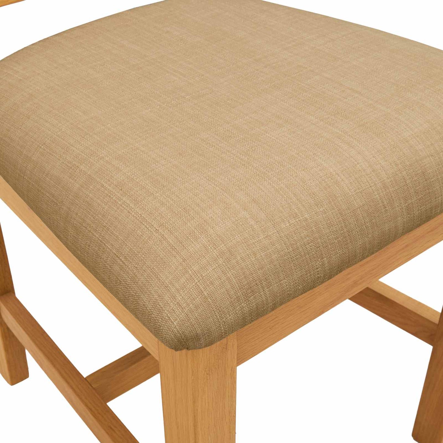 vidaXL Dining Chair 2 pcs Solid Oak Wood Beige 45 x 54 x 100 cm