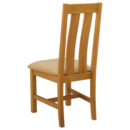 vidaXL Dining Chair 2 pcs Solid Oak Wood Beige 45 x 54 x 100 cm