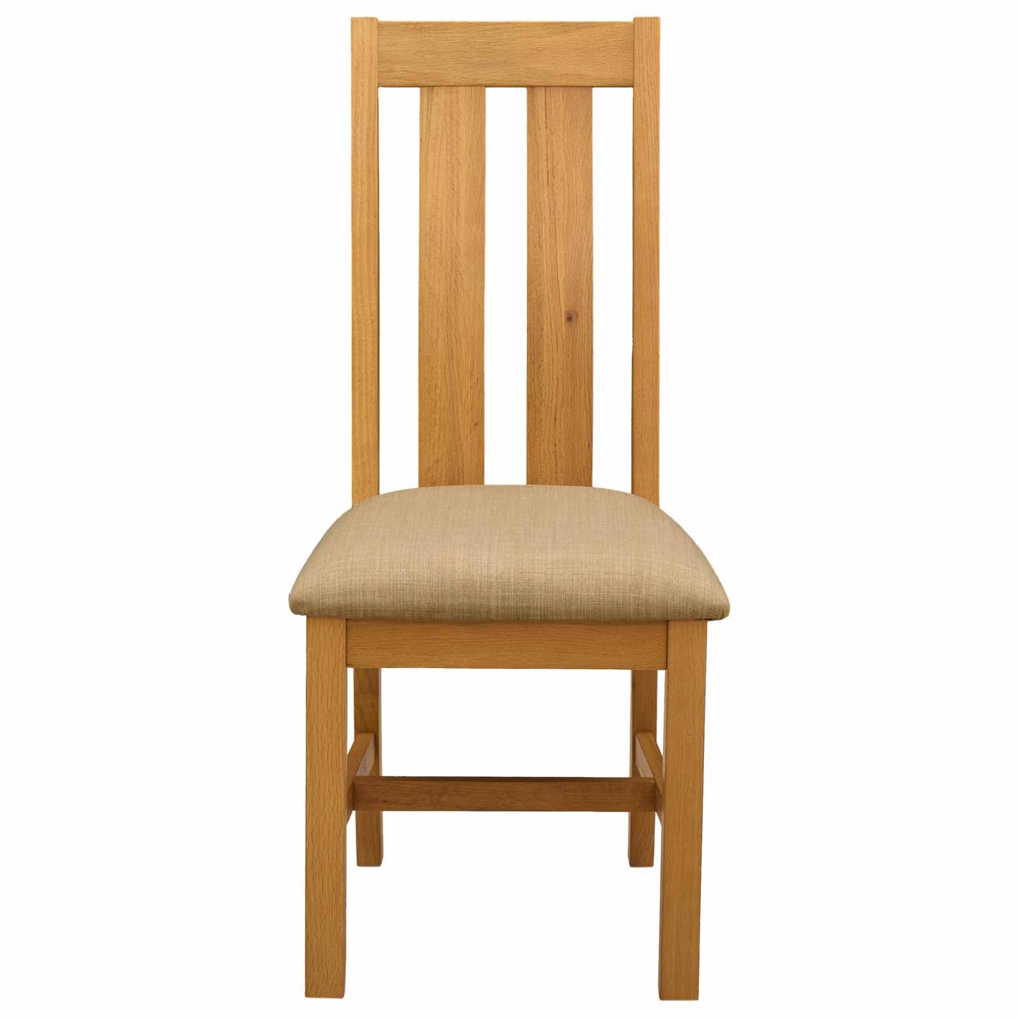 vidaXL Dining Chair 2 pcs Solid Oak Wood Beige 45 x 54 x 100 cm