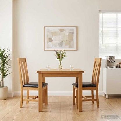vidaXL Dining Chair 2 pcs Solid Oak Wood Black 45 x 54 x 100 cm