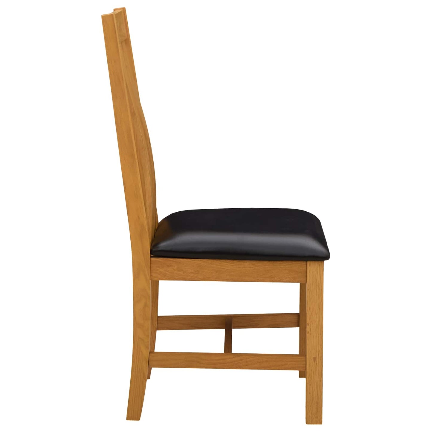vidaXL Dining Chair 2 pcs Solid Oak Wood Black 45 x 54 x 100 cm