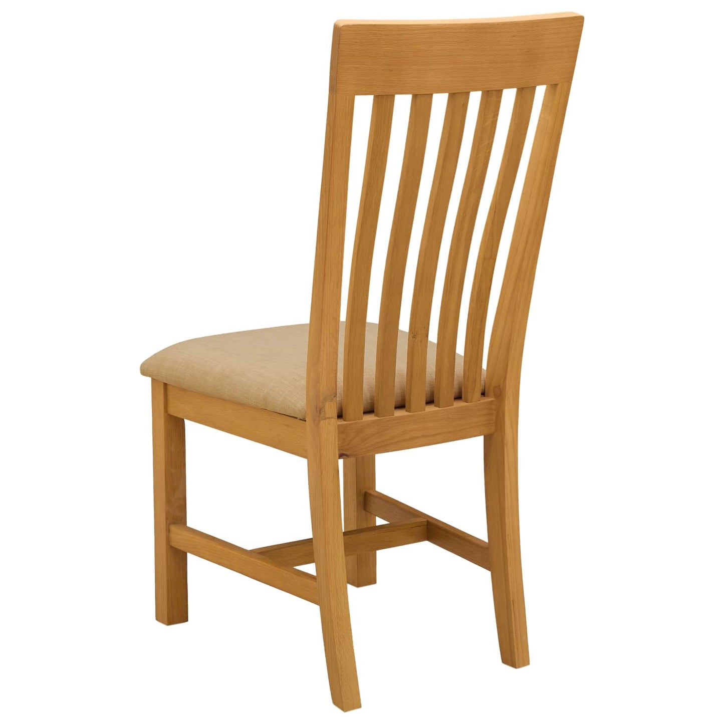 vidaXL Dining Chair 2 pcs Solid Oak Wood Beige 45 x 59.5 x 100 cm