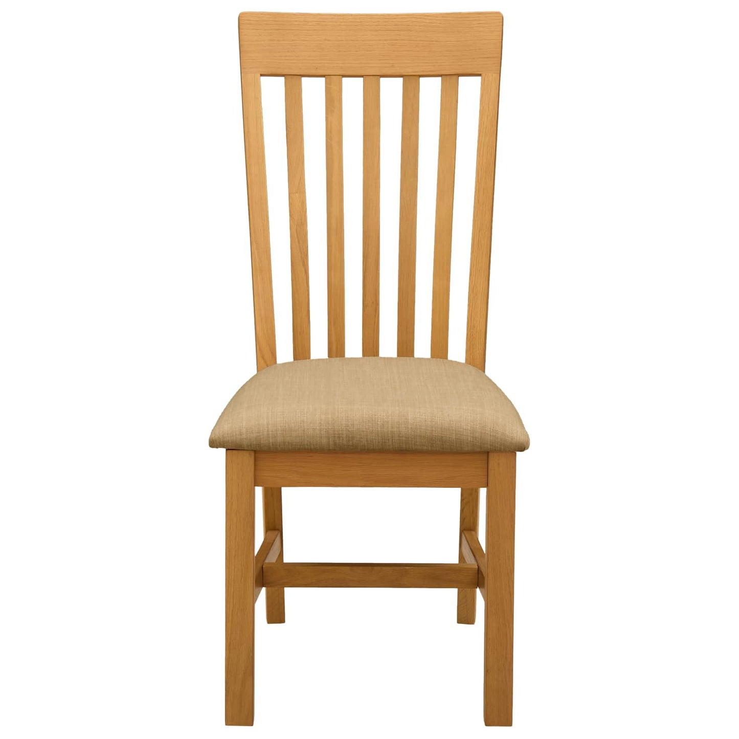 vidaXL Dining Chair 2 pcs Solid Oak Wood Beige 45 x 59.5 x 100 cm