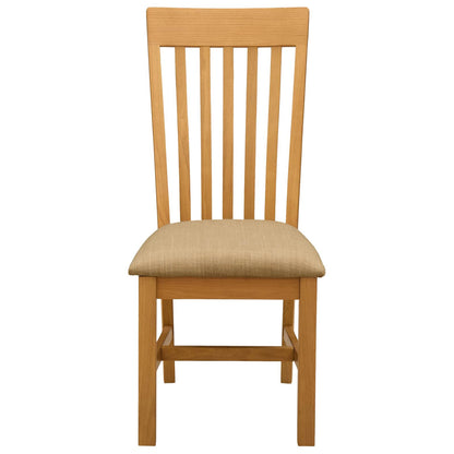 vidaXL Dining Chair 2 pcs Solid Oak Wood Beige 45 x 59.5 x 100 cm
