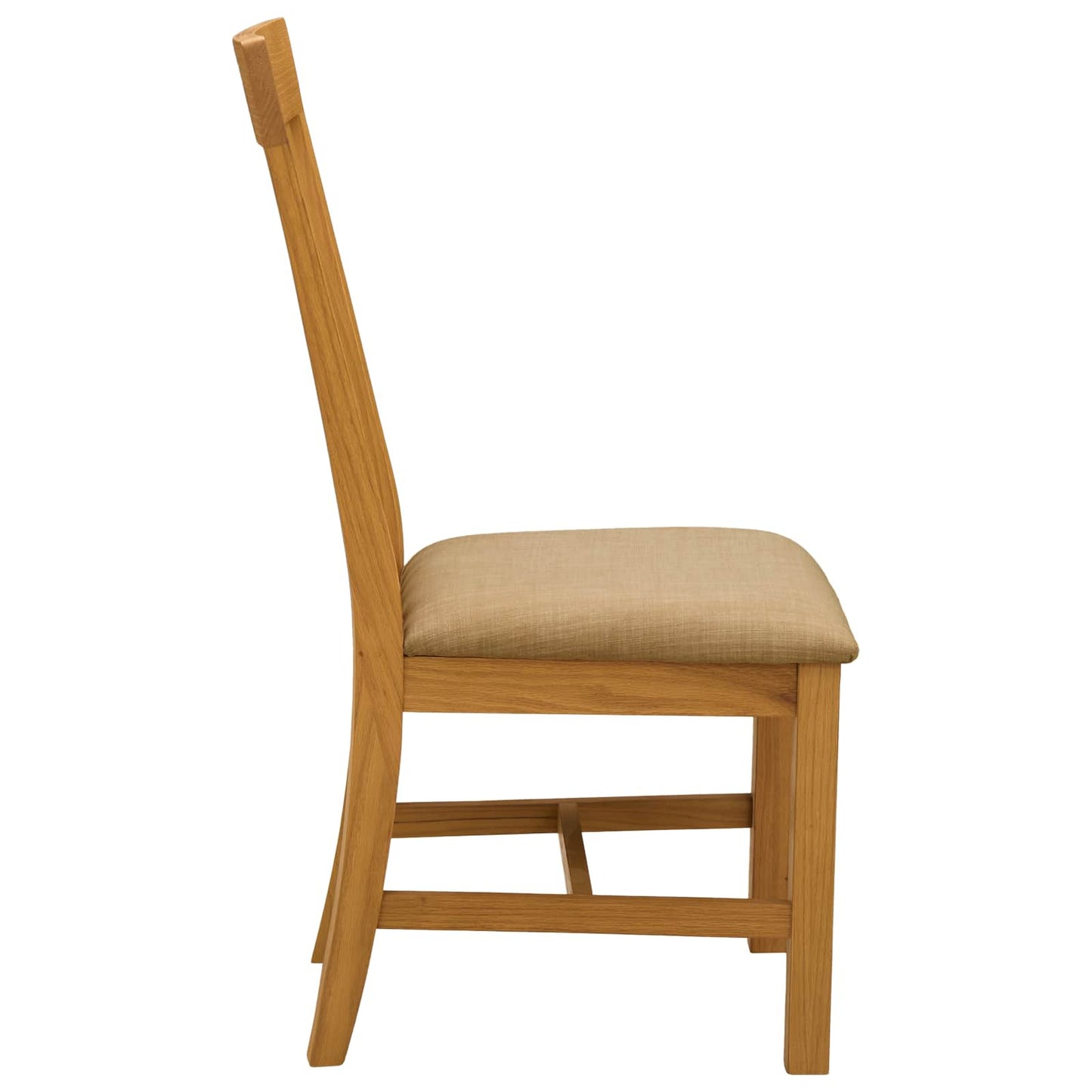 vidaXL Dining Chair 2 pcs Solid Oak Wood Beige 45 x 59.5 x 100 cm