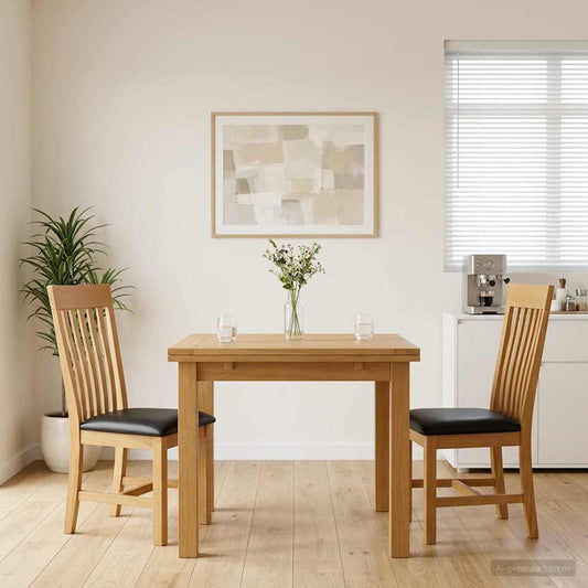 vidaXL Dining Chair 2 pcs Solid Oak Wood Black 45 x 59.5 x 100 cm