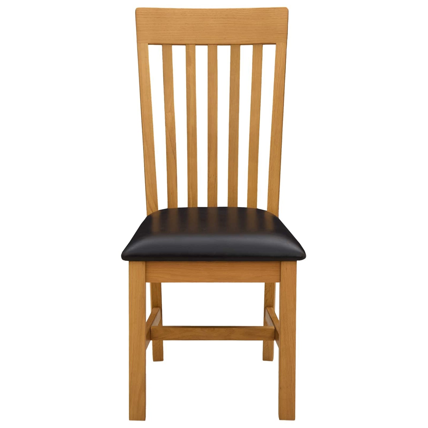 vidaXL Dining Chair 2 pcs Solid Oak Wood Black 45 x 59.5 x 100 cm