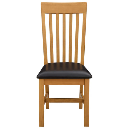 vidaXL Dining Chair 2 pcs Solid Oak Wood Black 45 x 59.5 x 100 cm