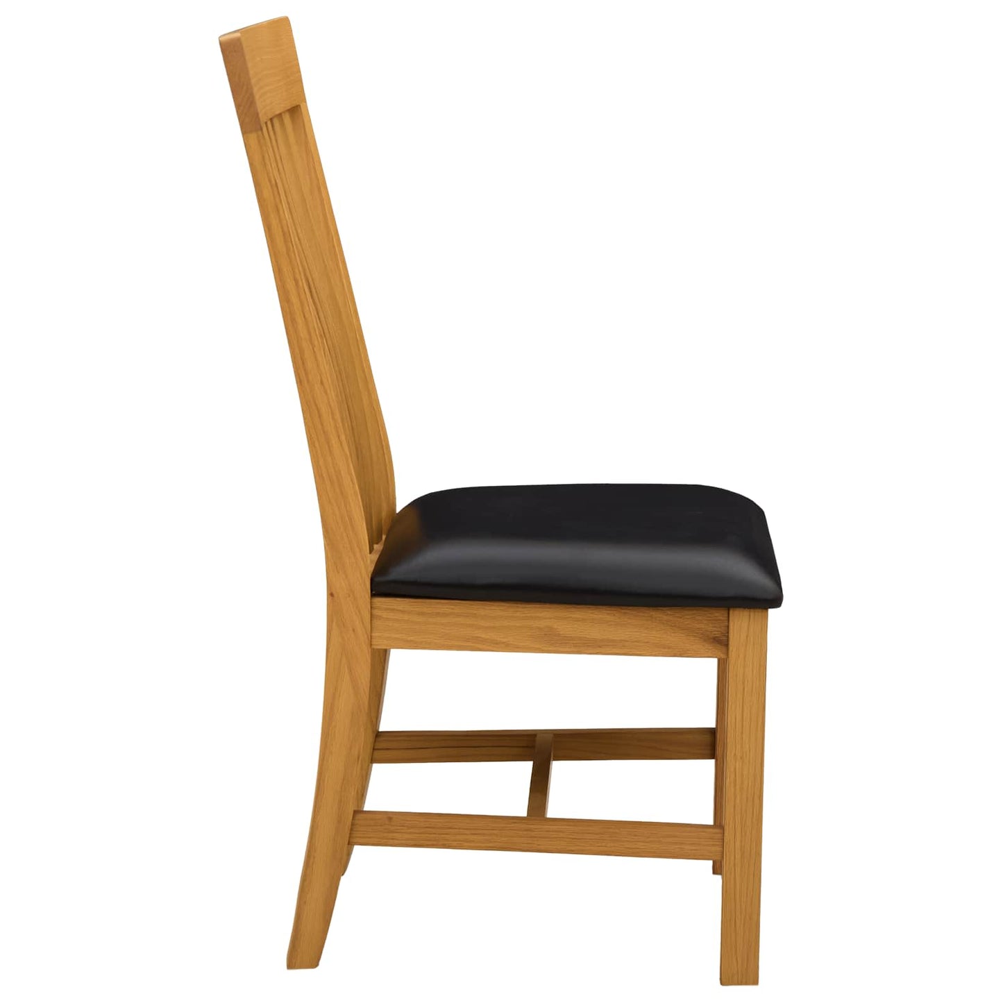 vidaXL Dining Chair 2 pcs Solid Oak Wood Black 45 x 59.5 x 100 cm