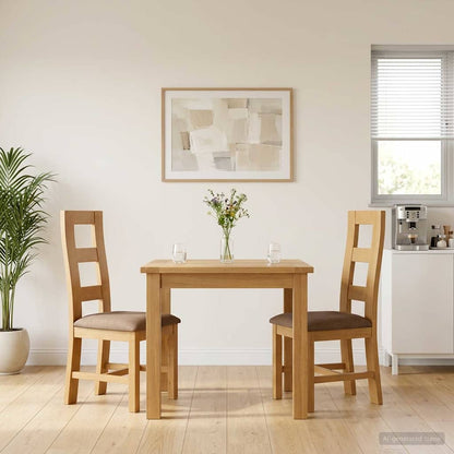 vidaXL Dining Chair 2 pcs Solid Oak Wood Grey 45 x 51 x 105 cm