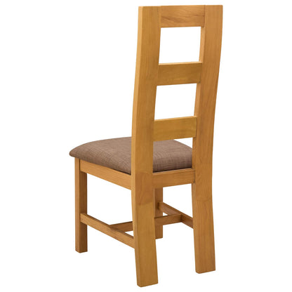 vidaXL Dining Chair 2 pcs Solid Oak Wood Grey 45 x 51 x 105 cm
