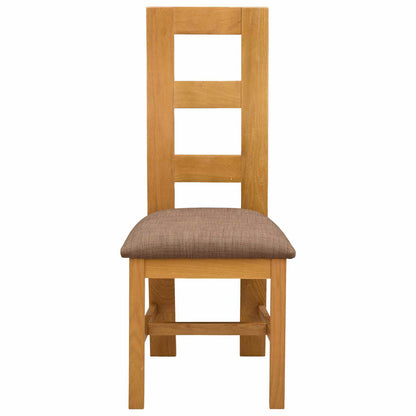 vidaXL Dining Chair 2 pcs Solid Oak Wood Grey 45 x 51 x 105 cm