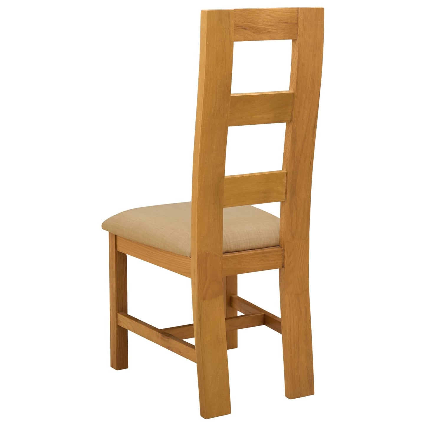 vidaXL Dining Chair 2 pcs Solid Oak Wood Beige 45 x 51 x 105 cm