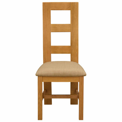 vidaXL Dining Chair 2 pcs Solid Oak Wood Beige 45 x 51 x 105 cm