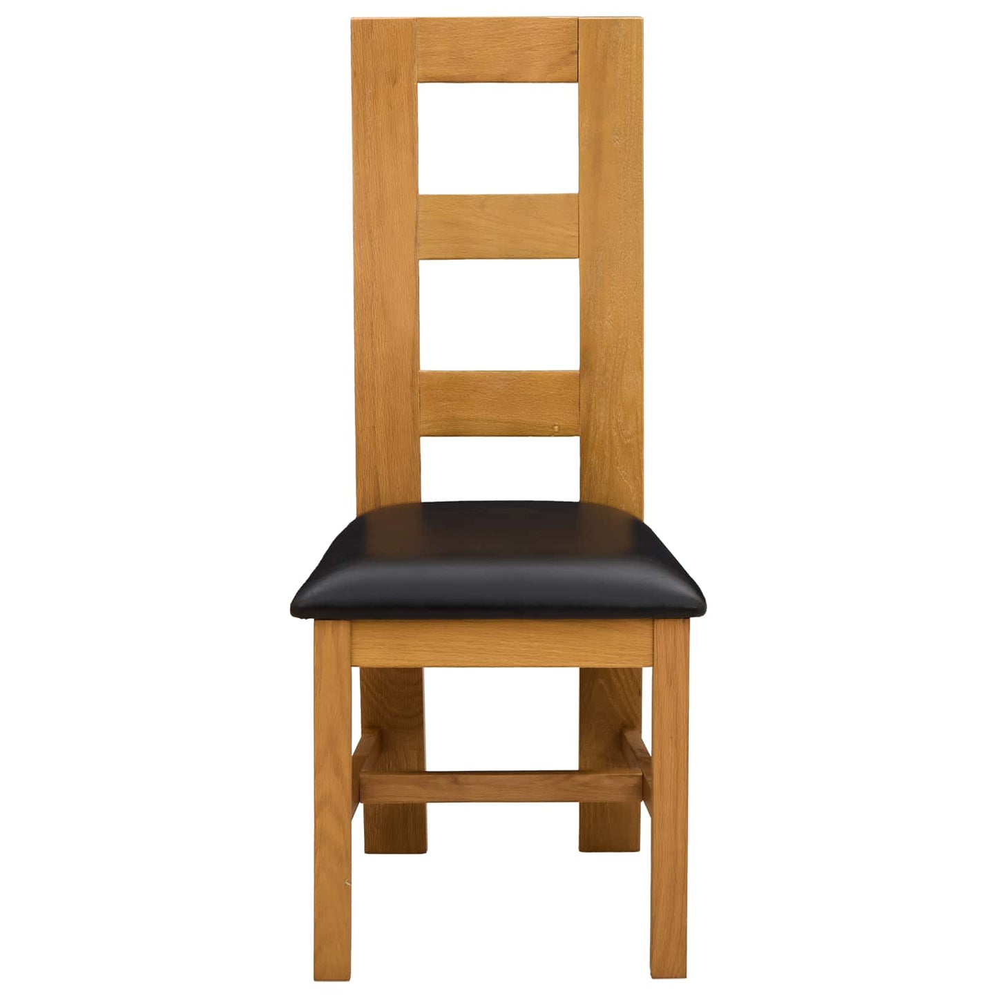 vidaXL Dining Chair 2 pcs Solid Oak Wood Black 45 x 51 x 105 cm