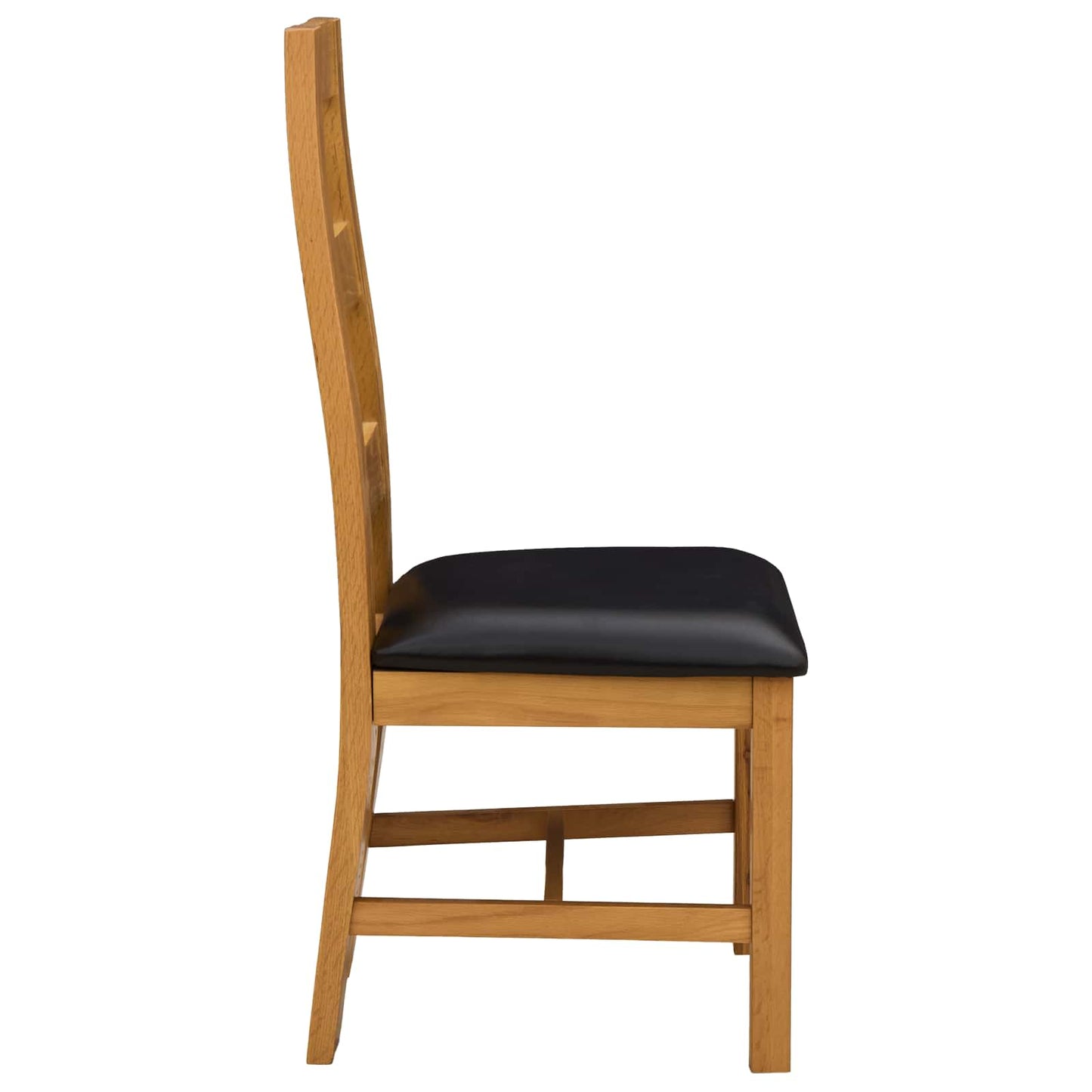 vidaXL Dining Chair 2 pcs Solid Oak Wood Black 45 x 51 x 105 cm