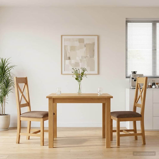 vidaXL Dining Chair 2 pcs Solid Oak Wood Grey 45 x 54 x 105 cm
