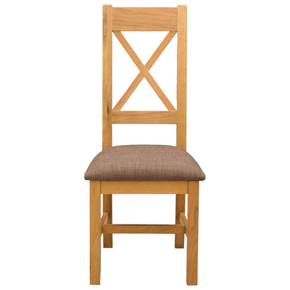 vidaXL Dining Chair 2 pcs Solid Oak Wood Grey 45 x 54 x 105 cm
