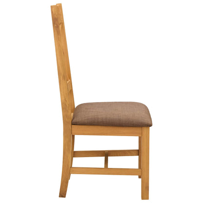 vidaXL Dining Chair 2 pcs Solid Oak Wood Grey 45 x 54 x 105 cm