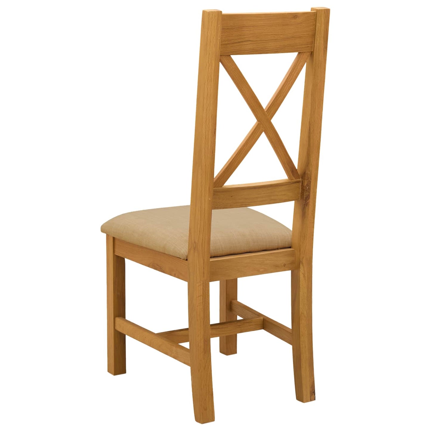vidaXL Dining Chair 2 pcs Solid Oak Wood Beige 45 x 54 x 105 cm