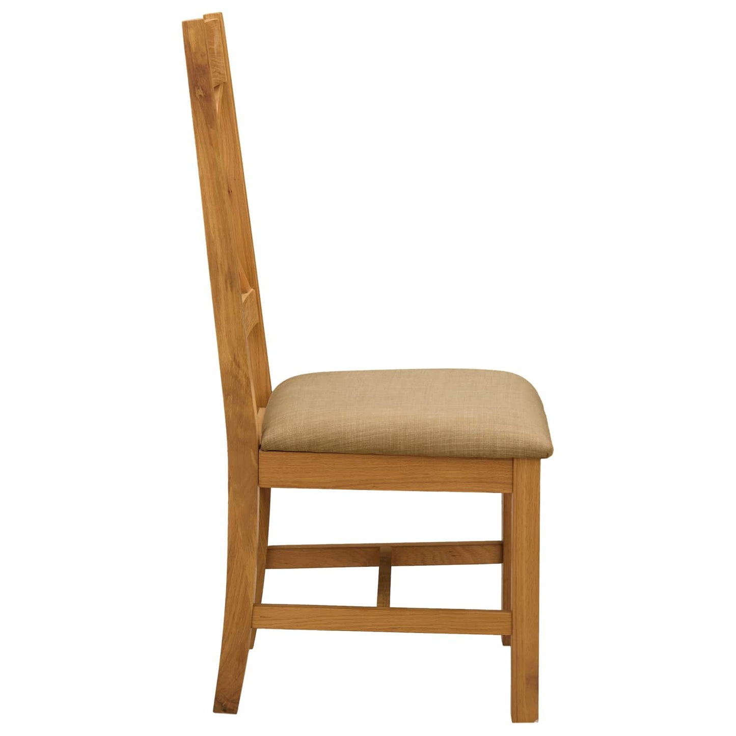 vidaXL Dining Chair 2 pcs Solid Oak Wood Beige 45 x 54 x 105 cm