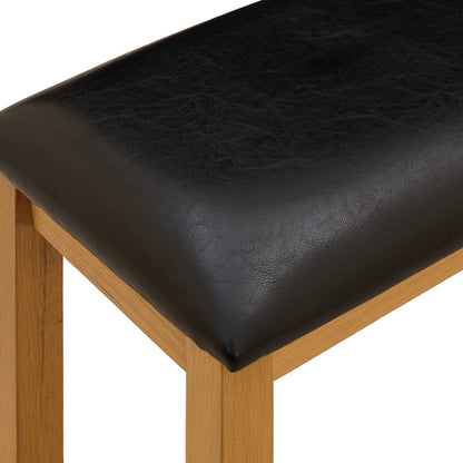 vidaXL Dining Bench 95 x 32 x 45 cm Solid Oak Wood Black