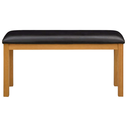 vidaXL Dining Bench 95 x 32 x 45 cm Solid Oak Wood Black