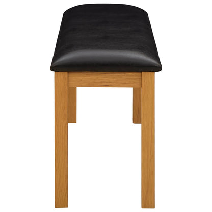 vidaXL Dining Bench 95 x 32 x 45 cm Solid Oak Wood Black