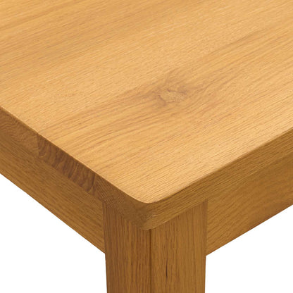 vidaXL Dining Table 110 x 75 x 75 cm Solid Oak Wood Natural