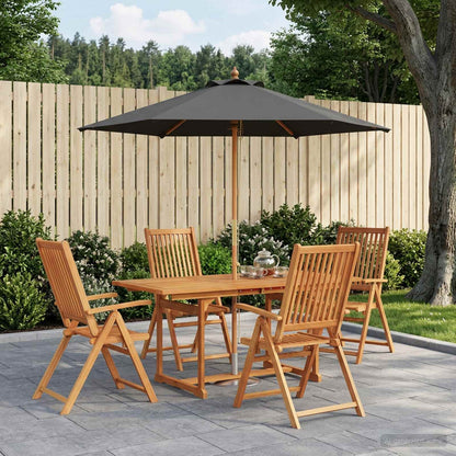 vidaXL Outdoor Dining Set with Parasol 6 pcs Anthracite and Natural