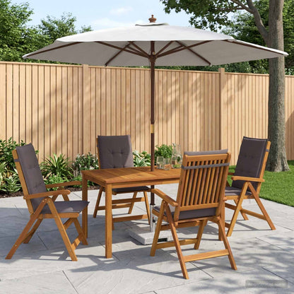 vidaXL Outdoor Dining Set with Parasol 6 pcs Anthracite