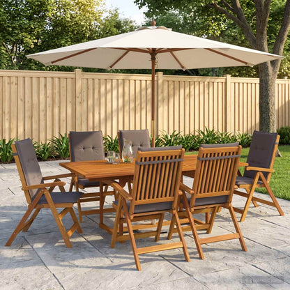 vidaXL Outdoor Dining Set with Parasol 8 pcs Anthracite