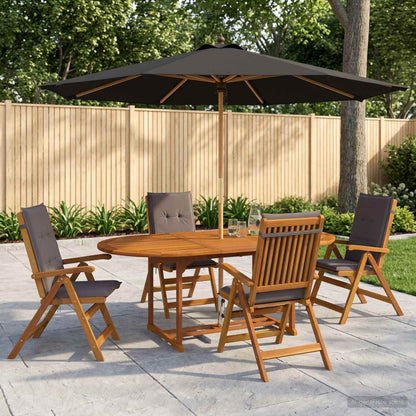 vidaXL Outdoor Dining Set with Parasol 6 pcs Anthracite