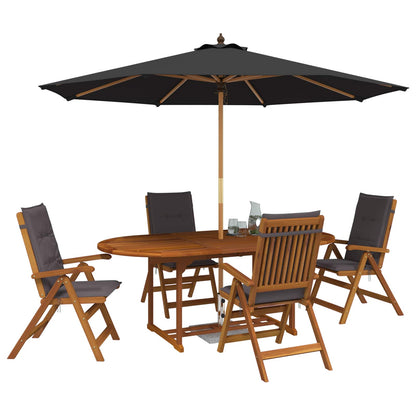 vidaXL Outdoor Dining Set with Parasol 6 pcs Anthracite