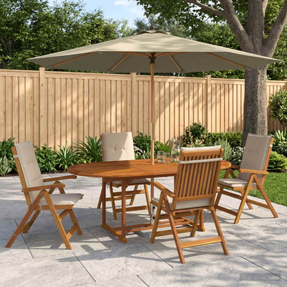 vidaXL Outdoor Dining Set with Parasol 6 pcs Cream White