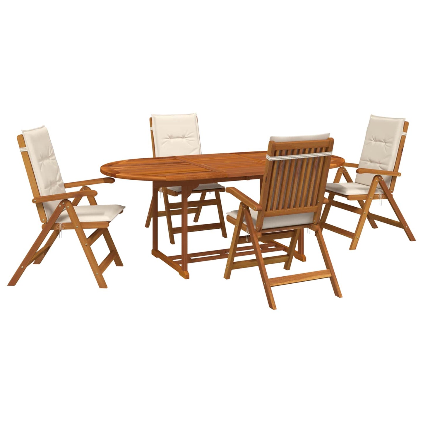 vidaXL Outdoor Dining Set with Parasol 6 pcs Cream White