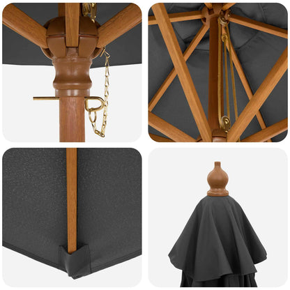 vidaXL Outdoor Dining Set with Parasol 8 pcs Anthracite