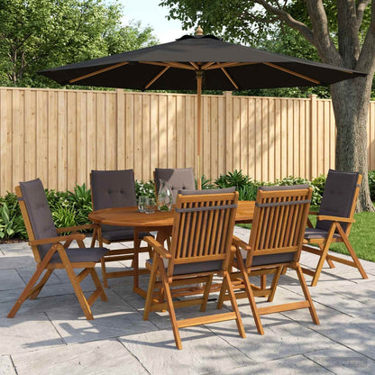 vidaXL Outdoor Dining Set with Parasol 8 pcs Anthracite