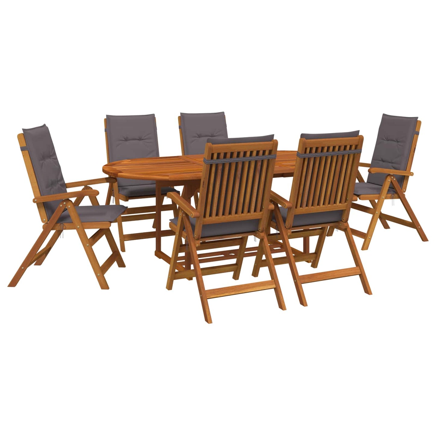 vidaXL Outdoor Dining Set with Parasol 8 pcs Anthracite