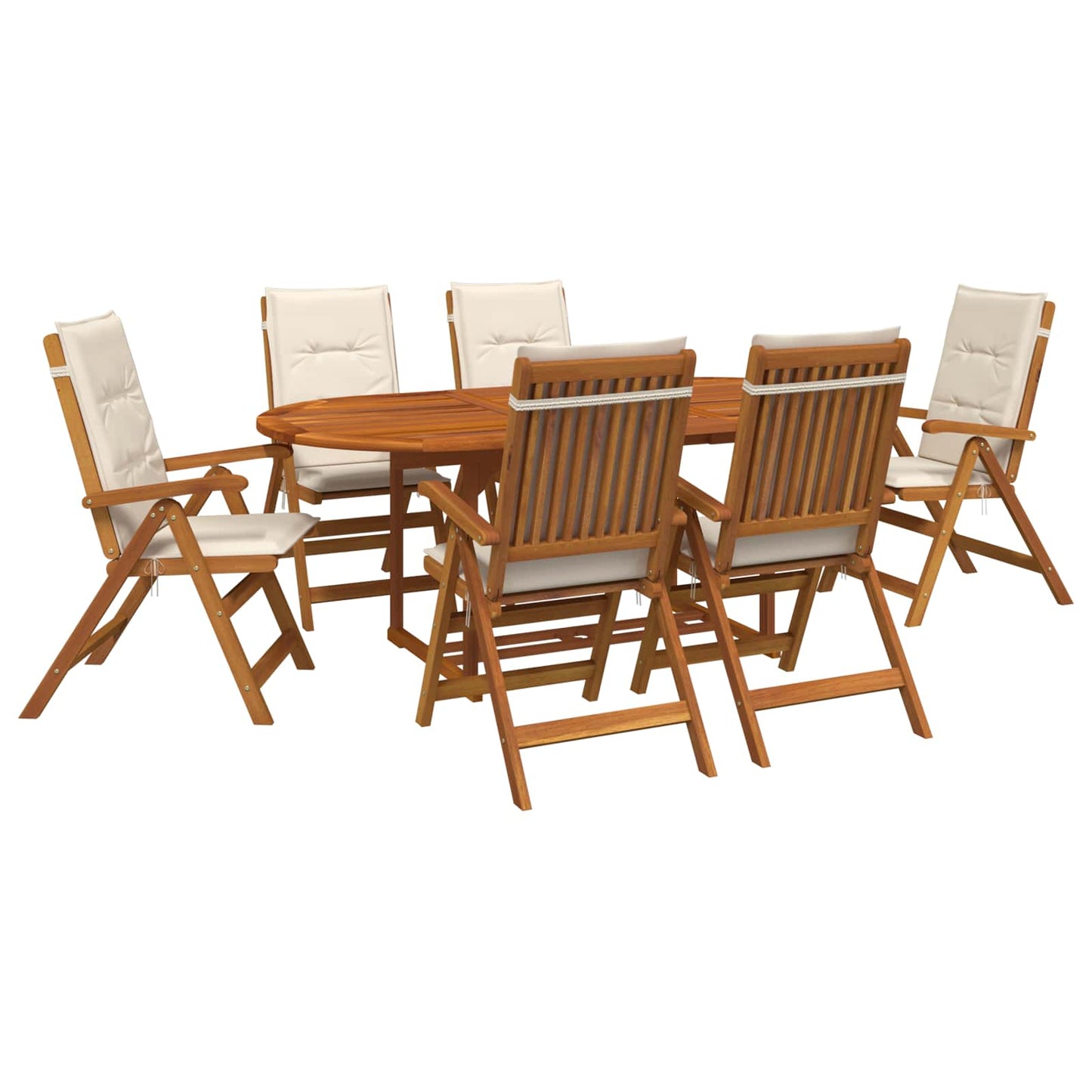 vidaXL Outdoor Dining Set with Parasol 8 pcs Cream White