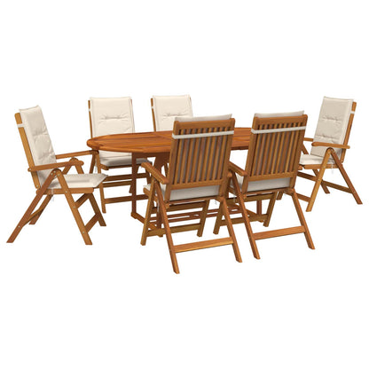 vidaXL Outdoor Dining Set with Parasol 8 pcs Cream White